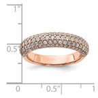 Sterling Silver Pav‚ Rose Gold-plated 113 Stone CZ Ring