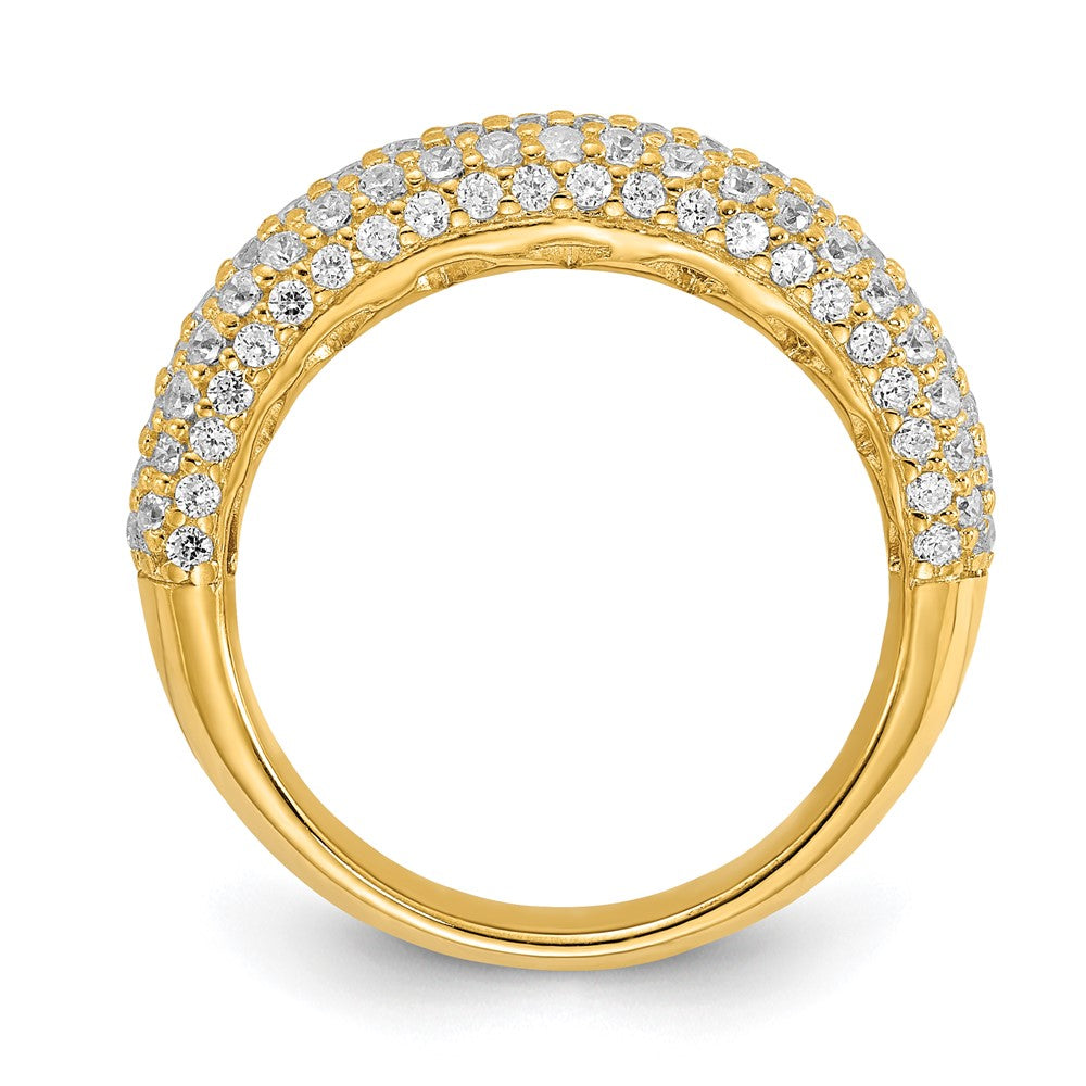 Affordable Expressions Sterling Silver Pav‚ Gold-plated CZ Ring