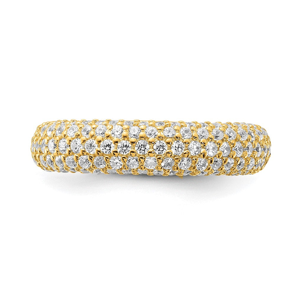 Affordable Expressions Sterling Silver Pav‚ Gold-plated CZ Ring