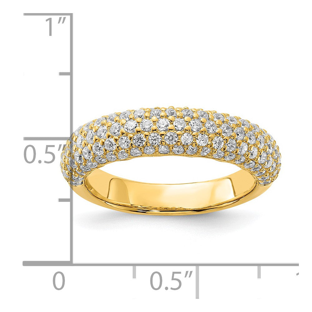 Affordable Expressions Sterling Silver Pav‚ Gold-plated CZ Ring