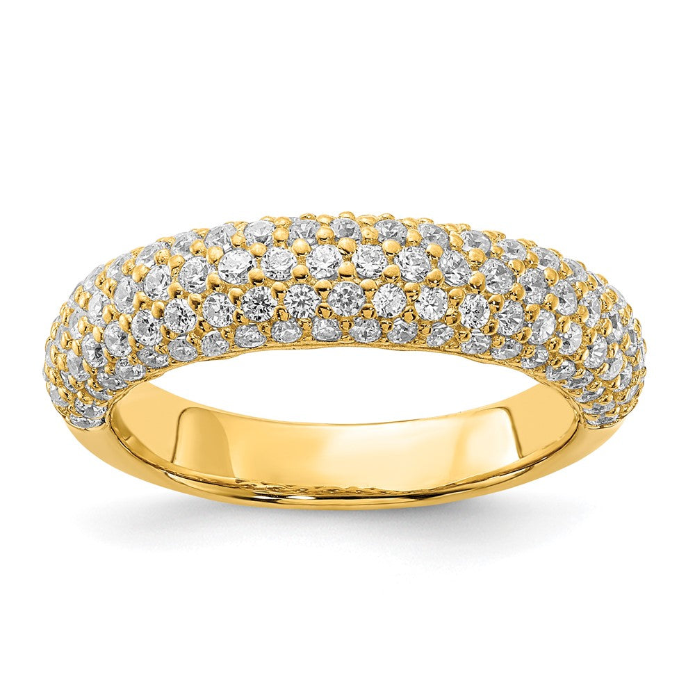 Affordable Expressions Sterling Silver Pav‚ Gold-plated CZ Ring