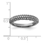 Sterling Silver Pav‚ Ruthenium-plated 61 Stone CZ Ring