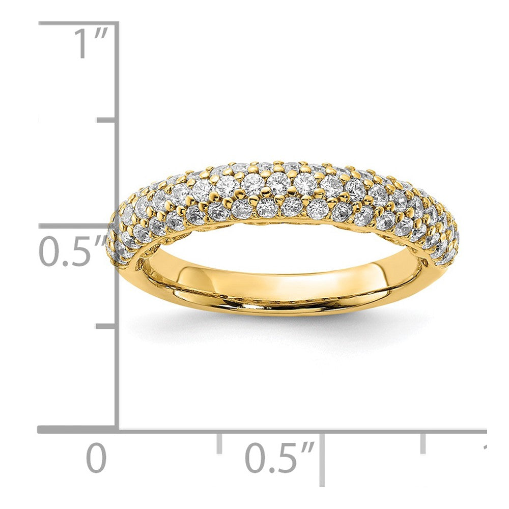 Sterling Silver Pav‚ Gold-plated 61 Stone CZ Ring