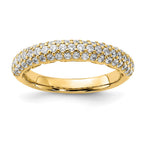 Sterling Silver Pav‚ Gold-plated 61 Stone CZ Ring