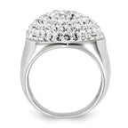 Sterling Silver Rhodium Plated Stellux Crystal Heart Ring
