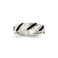 Sterling Silver Rhodium Plated Stellux Crystal Ring
