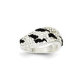 Sterling Silver Stellux Crystal Black and White Animal Print Ring