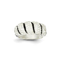 Sterling Silver Stellux Crystal Black/White Animal Print Ring
