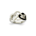 Sterling Silver Rhodium Plated Stellux Crystal Ring
