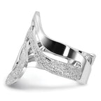 Sterling Silver Polished and Textured Swirl Ring