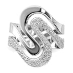 Sterling Silver Polished and Textured Swirl Ring