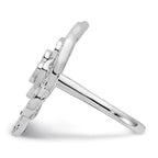 Sterling Silver CZ Rose Ring