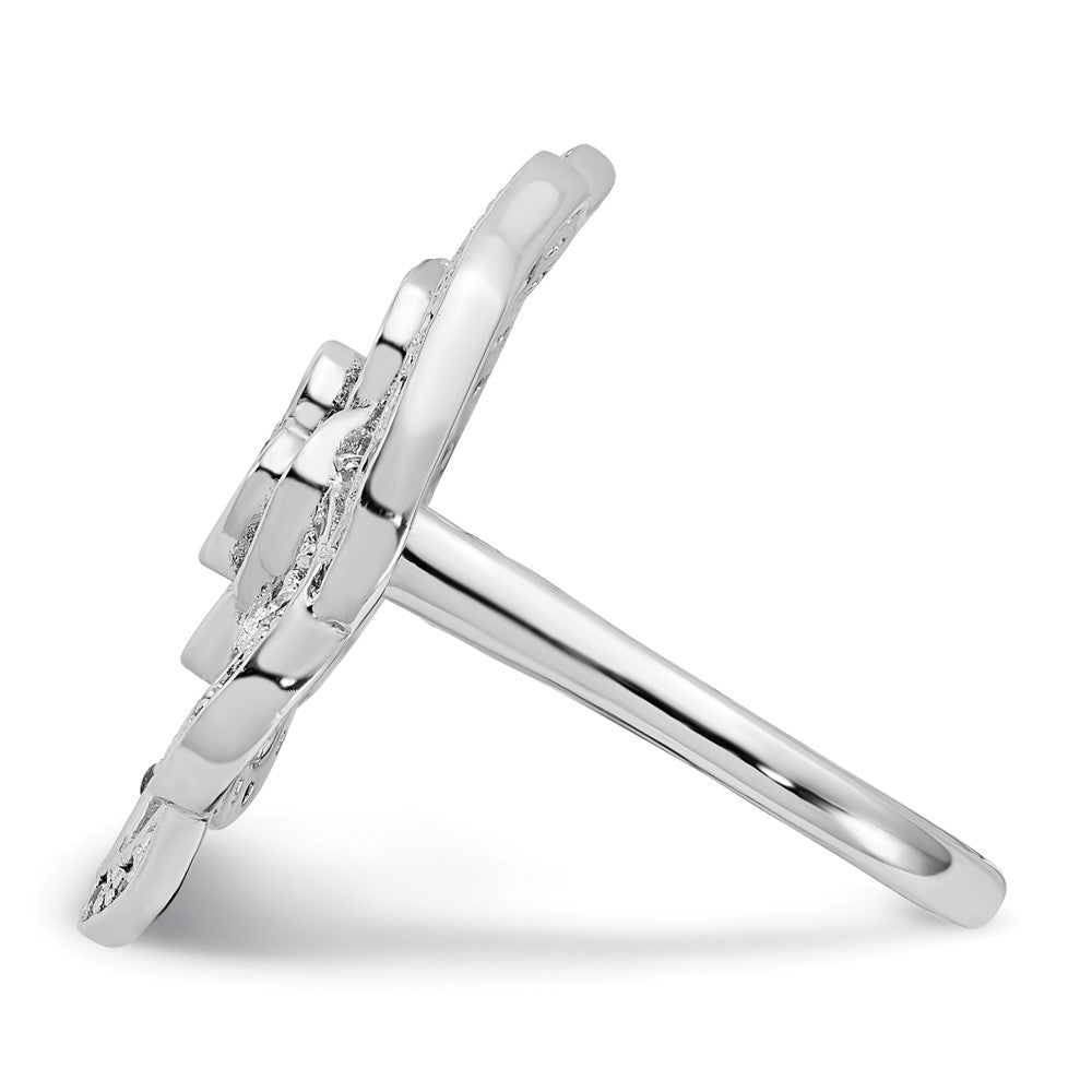 Sterling Silver CZ Rose Ring
