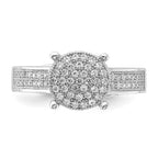 Sterling Silver Polished Micro Pav‚ CZ Center Circle Ring