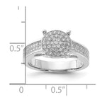 Sterling Silver Polished Micro Pav‚ CZ Center Circle Ring