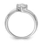 Sterling Silver Rhodium Plated CZ Ring