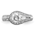 Sterling Silver Rhodium Plated CZ Ring