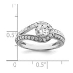 Sterling Silver Rhodium Plated CZ Ring