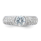 Sterling Silver Rhodium Plated CZ Ring