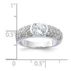 Sterling Silver Rhodium Plated CZ Ring