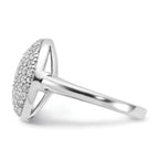 Sterling Silver & Gold-plated CZ Circle Swirl Ring