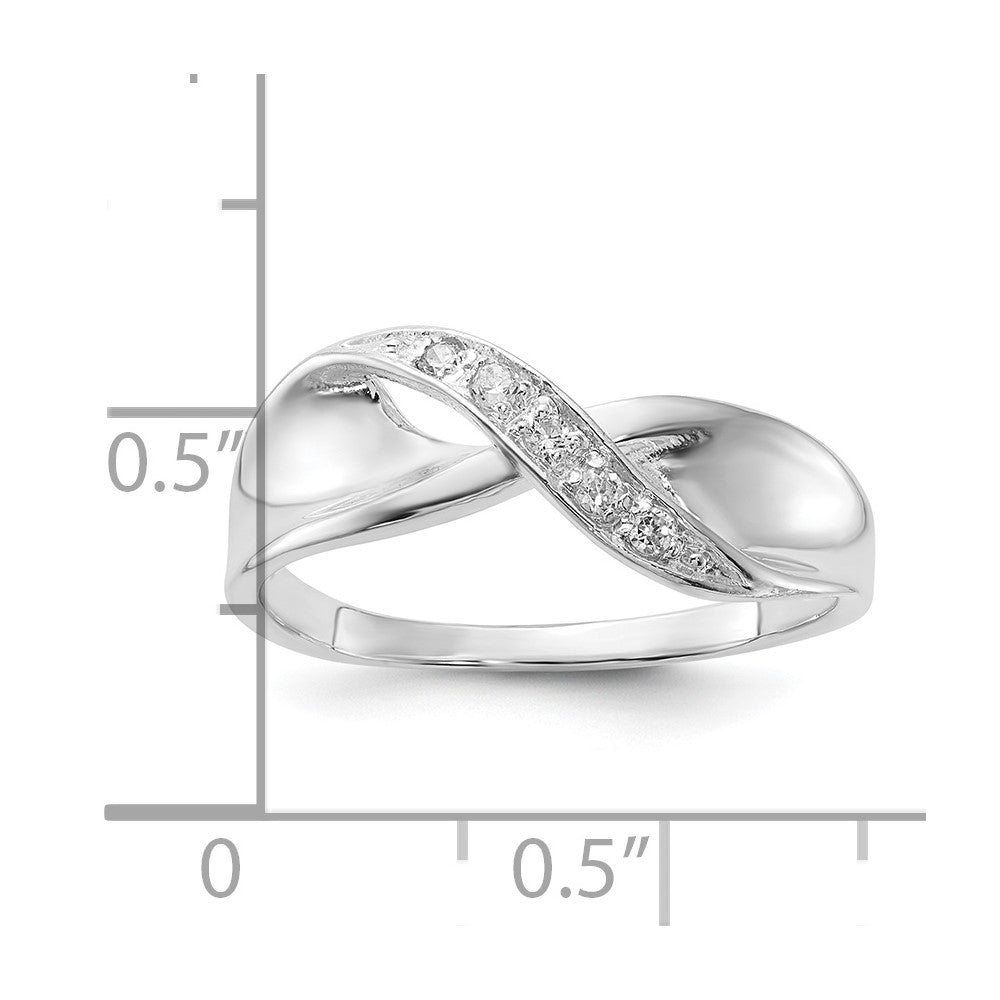 Sterling Silver CZ Twist Ring