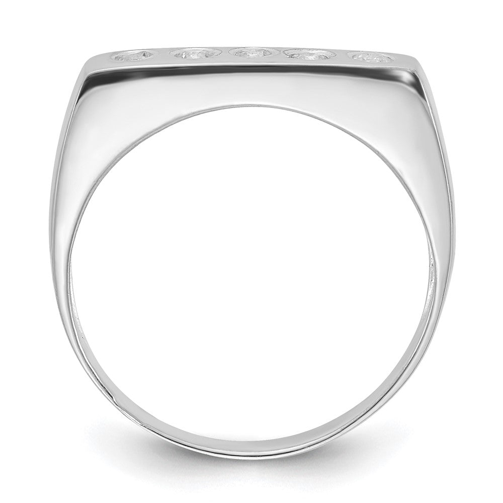 Sterling Silver Flat Top CZ Ring