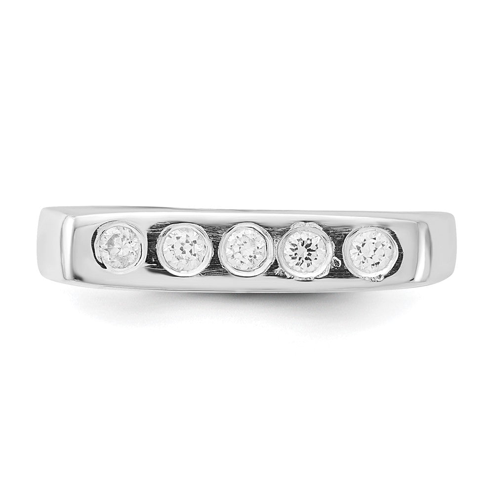 Sterling Silver Flat Top CZ Ring