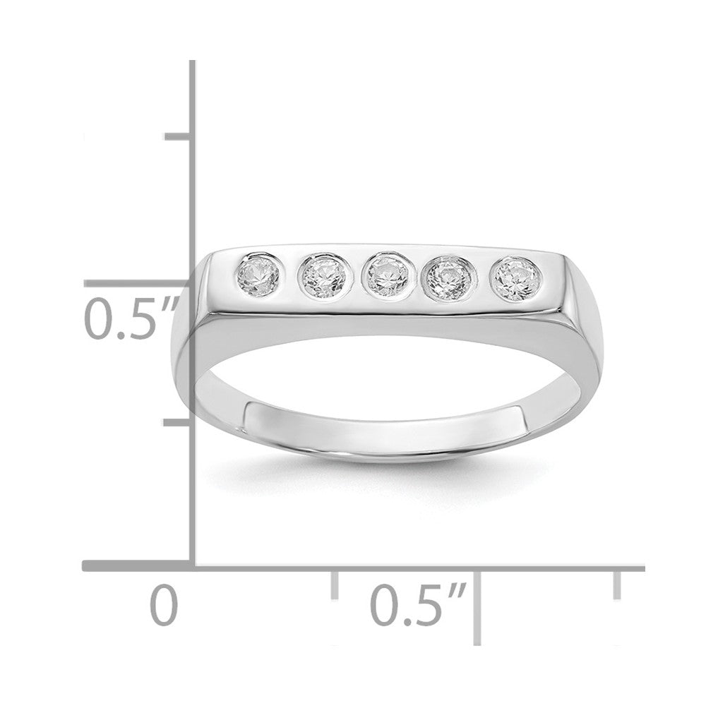 Sterling Silver Flat Top CZ Ring