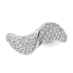 Sterling Silver Rhodium Plated CZ Swirl & Twist Ring
