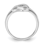 Sterling Silver Rhodium Plated CZ Heart Ring