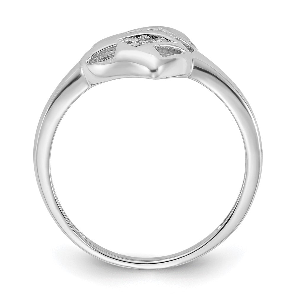 Sterling Silver Rhodium Plated CZ Heart Ring