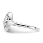 Sterling Silver Rhodium Plated CZ Heart Ring