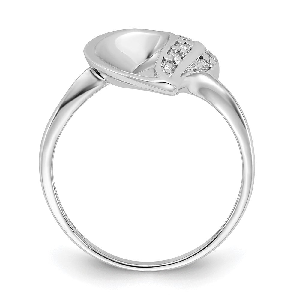Sterling Silver Rhodium Plated CZ Heart Ring