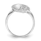 Sterling Silver Rhodium Plated CZ Heart Ring
