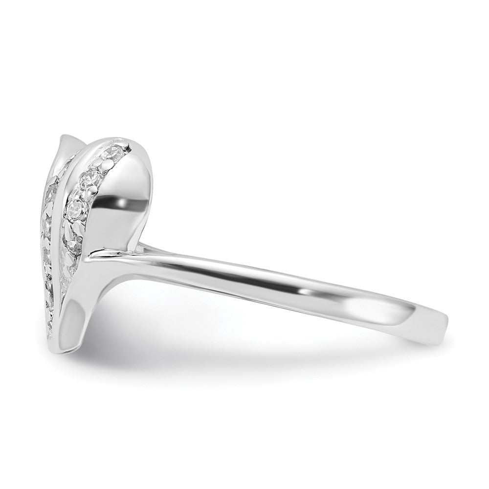 Sterling Silver Rhodium Plated CZ Heart Ring