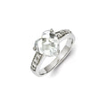 Sterling Silver Rhodium Plated CZ Heart Ring
