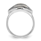 Sterling Silver Mother of Pearl & Simulated Stone Floral Butterfly Ring