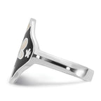 Sterling Silver Mother of Pearl & Simulated Stone Floral Butterfly Ring