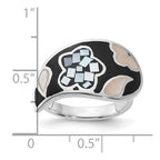 Sterling Silver Mother of Pearl & Simulated Stone Ring