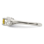 Sterling Silver Yellow Oval CZ Ring