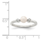 Sterling Silver CZ Imitation Pearl Ring