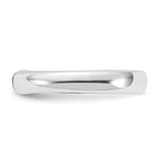 Sterling Silver Red Oval CZ Half Bezel Ring