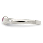 Sterling Silver Red CZ Heart Ring