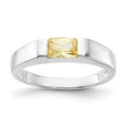 Sterling Silver Yellow CZ Ring