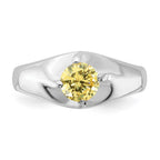 Sterling Silver Yellow Round CZ Ring