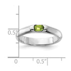 Sterling Silver Lime Green Oval CZ Half Bezel Ring