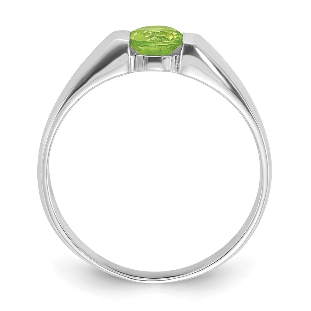 Sterling Silver Lime Green Round CZ Ring