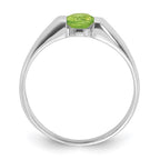 Sterling Silver Lime Green Round CZ Ring