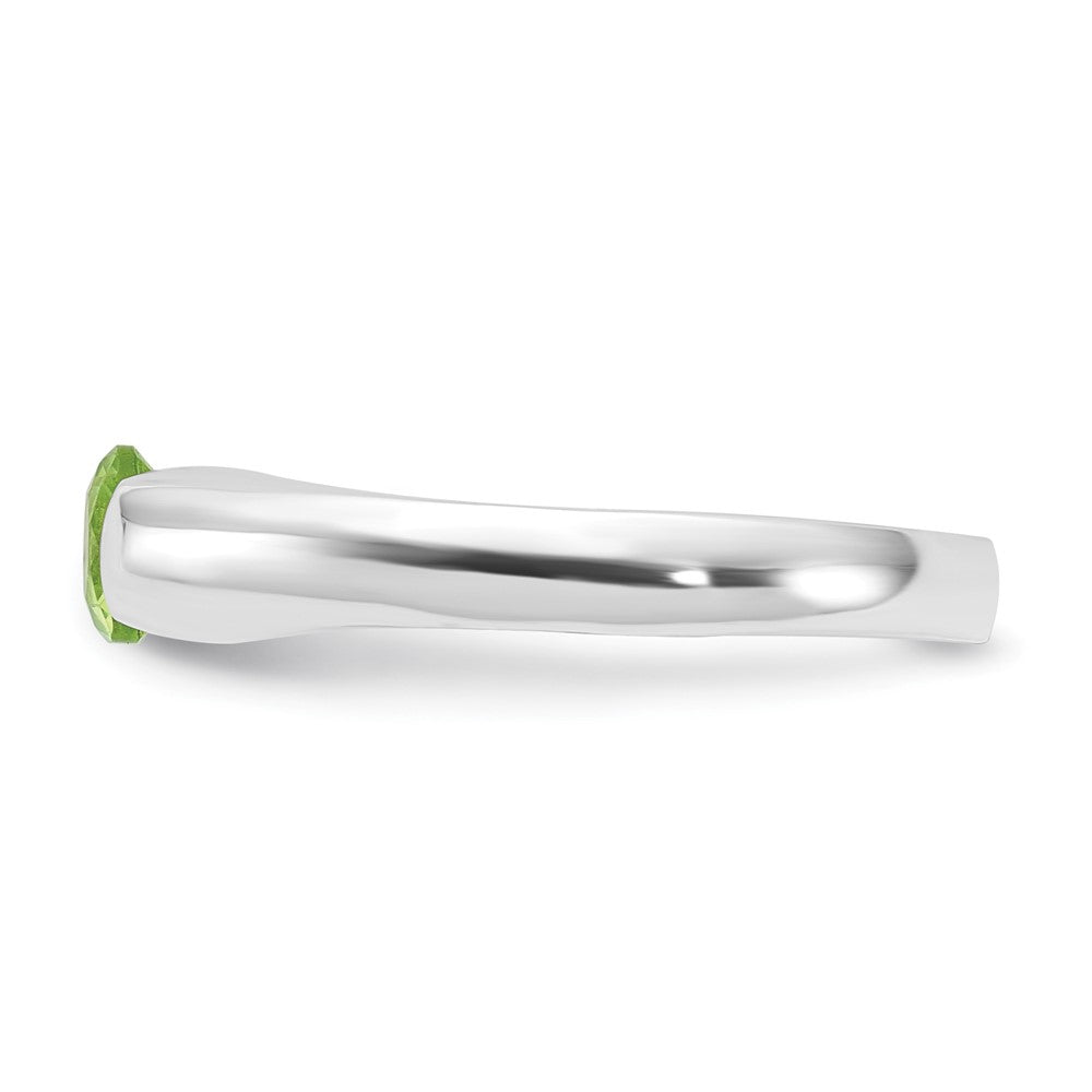 Sterling Silver Lime Green Round CZ Ring